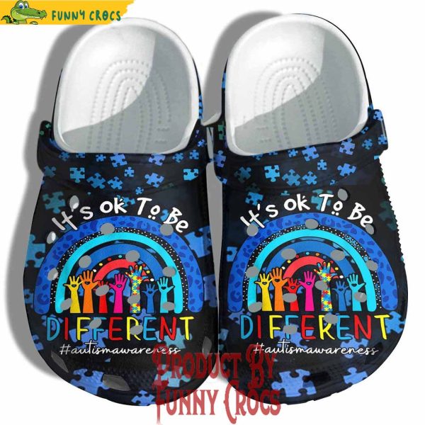 Autism Awareness Blue Rainbow Crocs Shoes