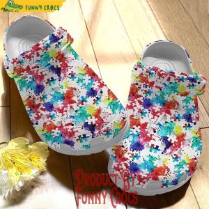 Autism Awareness Painting Colorful Puzzle Crocs Shoes