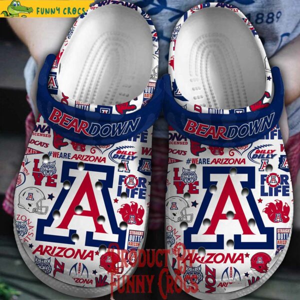 Bear Down Arizona Wildcats Logo Football Crocs