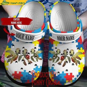 Custom Autism Awareness Day Turtles Puzzle Pieces Crocs Shoes