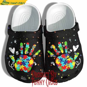 Custom Autism Awareness Hand Puzzle Crocs Slippers