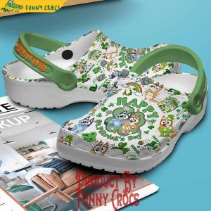 Custom Bluey Happy StPatricks Day Crocs Slippers 3