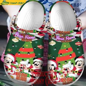 Custom Mickey Mouse And Minnie Christmas Crocs Slippers