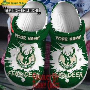 Custom Milwaukee Bucks Fear Deer Logo Crocs Style