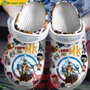 Custom Mortal Kombat Finish Him White Crocs Shoes 1