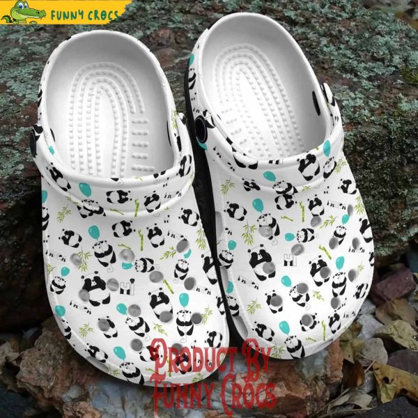 Custom Panda With Bamboo Pattern Crocs Style