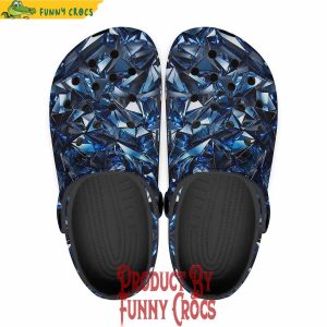 Geometric Crystal Blue Crocs Shoes