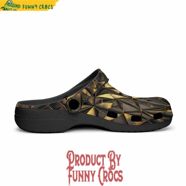 Geometric Gold Triangles Crocs Shoes