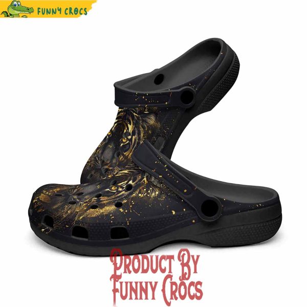 Gold Tiger Brushwork Crocs Style