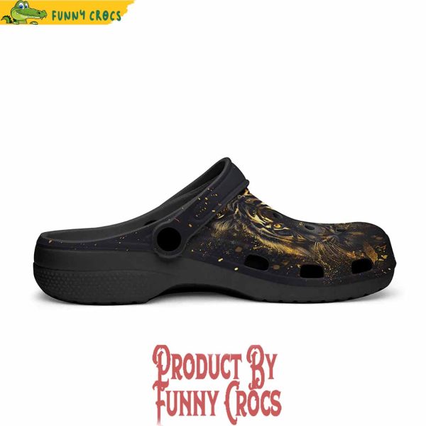 Gold Tiger Brushwork Crocs Style