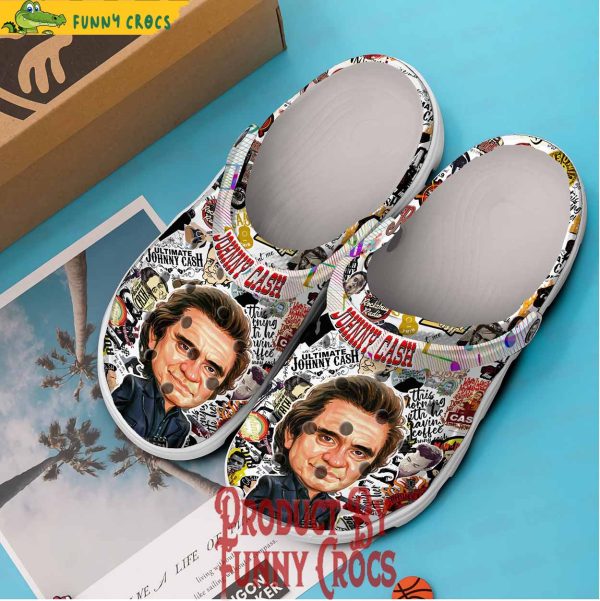 Johnny Cash Face Crocs Shoes