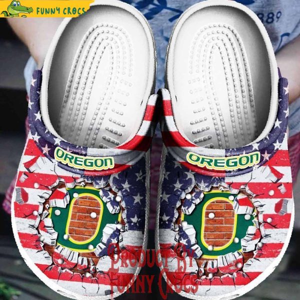 Oregon Ducks American Broken Wall Crocs Style