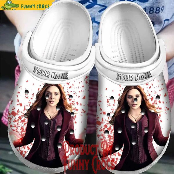 Personalized Wanda Maximoff White Crocs Shoes