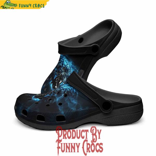 Tiger Blue Flame Crocs Style