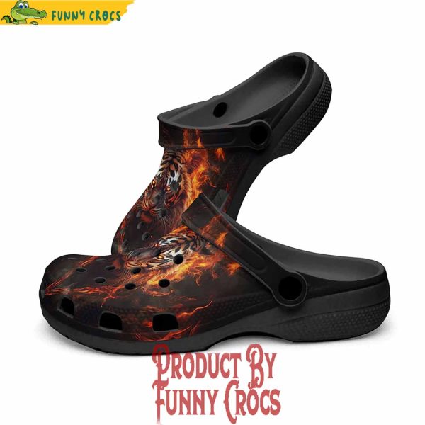 Tiger Red Flame Crocs Style