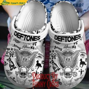 Deftones White Crocs Slippers 1