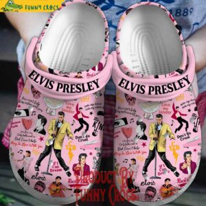 Elvis Presley Love Me Tender Pink Crocs Style 1