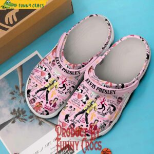 Elvis Presley Love Me Tender Pink Crocs Style 3