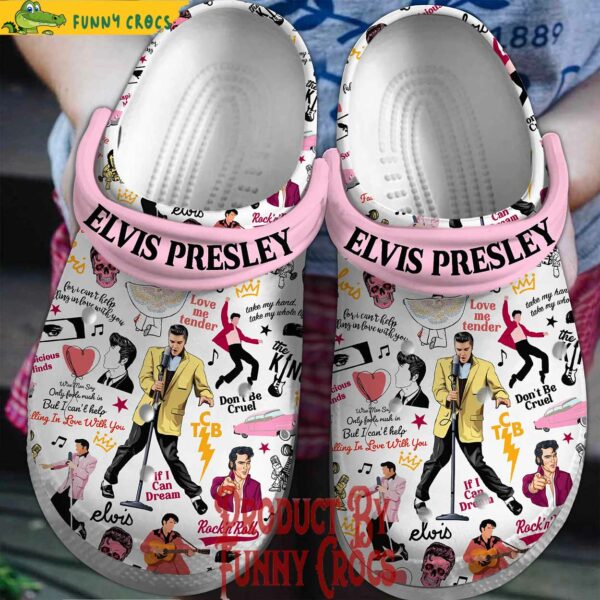 Elvis Presley Love Me Tender White Crocs