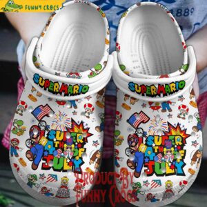 Super Mario 4th Of July Crocs Slippers