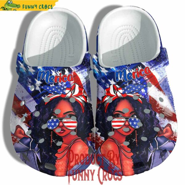 Black Girl Magic 4th Of July Crocs Shoes Gift Women