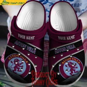 Custom Aston Villa Logo EPL Crocs Slippers