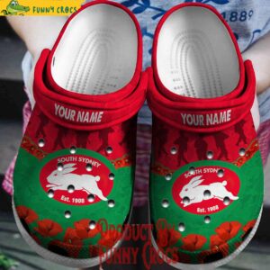 Custom South Sydney Rabbitohs Rose Crocs Style