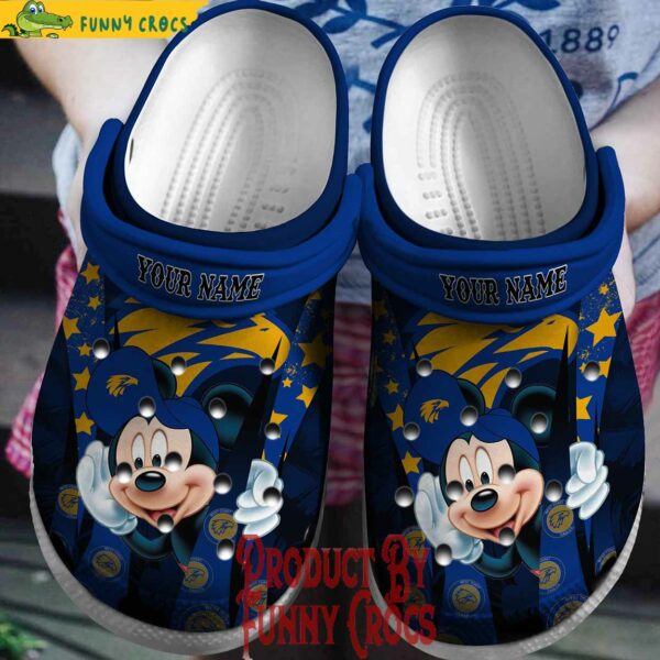 Custom West AFL Coast Eagles Mickey Mouse Crocs Shoes