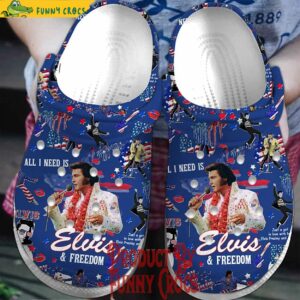 Elvis Freedom USA Blue Crocs Style 1 1