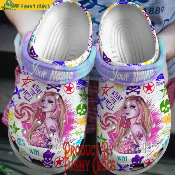 Personalized Avril Lavigne What The Hell Crocs Style