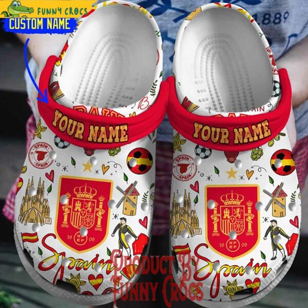 Personalized Soccer Spain Crocs Style Gifts