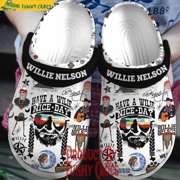 Willie Nelson Have A Nice Day Crocs Slippers