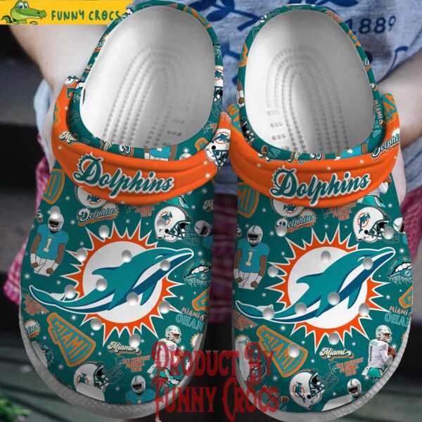 Miami Dolphins Pattern Crocs For Adults