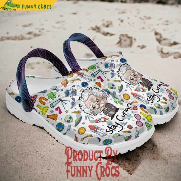 Custom Albert Einstein Stay Curious Crocs