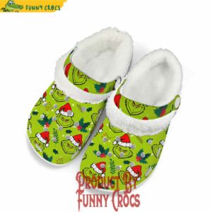 Cozy And Comfortable Grinch Christmas Fleece Crocs Clogs For Sale 1