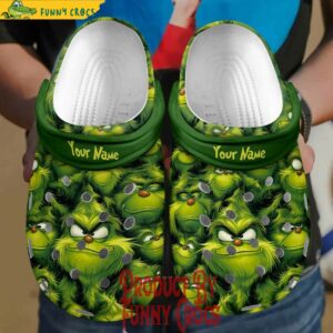 Grinch Face Art Crocs Clogs Shoes For Adult Christmas Crocs 1