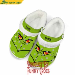 Grinch Face Fleece Crocs For Adult and Kid 1