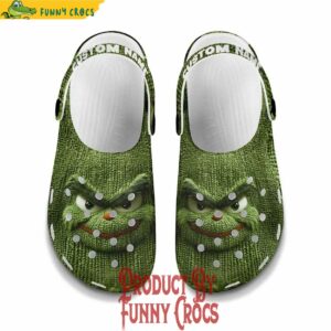 Grinch Face Knit Effect Crocs Shoes 2