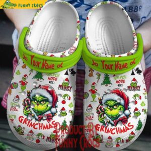 Grinch Mode ON Christmas Crocs 1