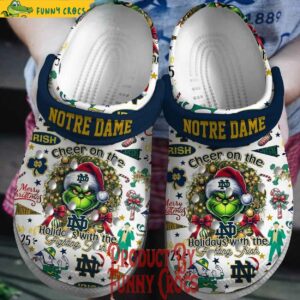 Grinch Notre Dame Fighting Irish Christmas Crocs 1