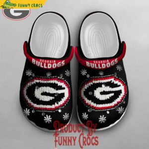 Knit Effect Georgia Bulldogs Football NCAA Black Crocs Shoes 2