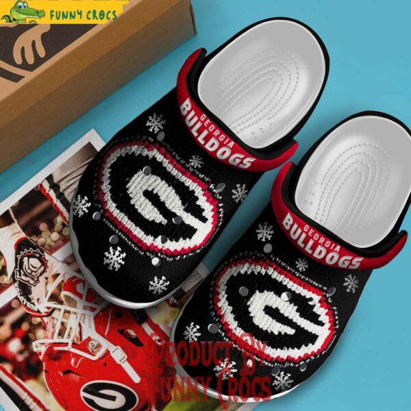 Knit Effect Georgia Bulldogs Football NCAA Black Crocs Shoes