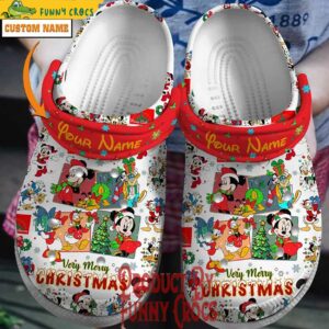 Personalized Merry Christmas Disney Friends Crocs Clogs Footwear