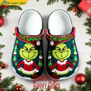 The Grinch Knit Effect Christmas Crocs Shoes