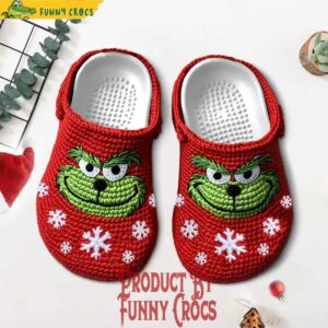 The Grinch Knit Effect Red Crocs Clog Footwear 1