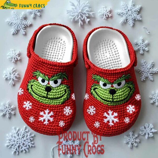 The Grinch Knit Effect Red Crocs Clog Footwear